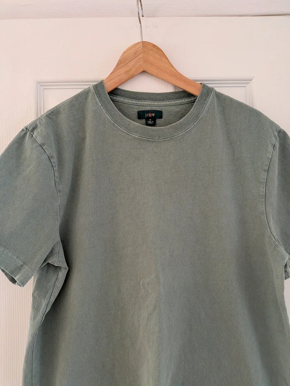 J. Crew Mens Green Heavyweight Basic Short Sleeve T Shirt 100% Cotton Size M